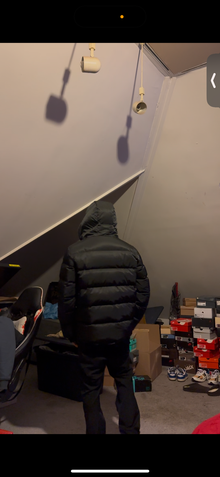Black Full Zip Down Puffer Jacket