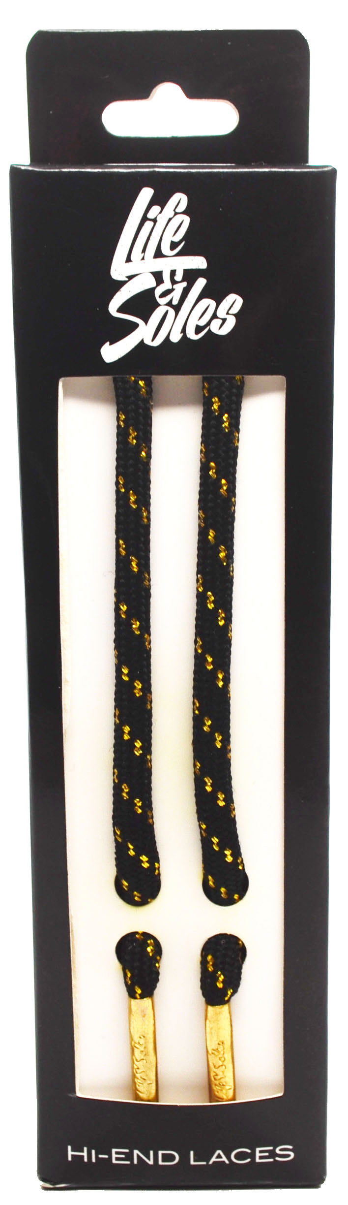 Black & Gold Threaded Rope Shoelaces