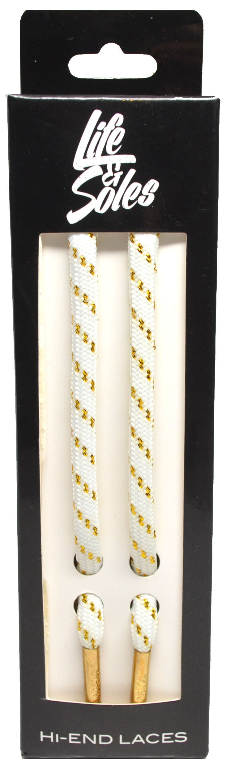 White & Gold Threaded Rope Shoelaces