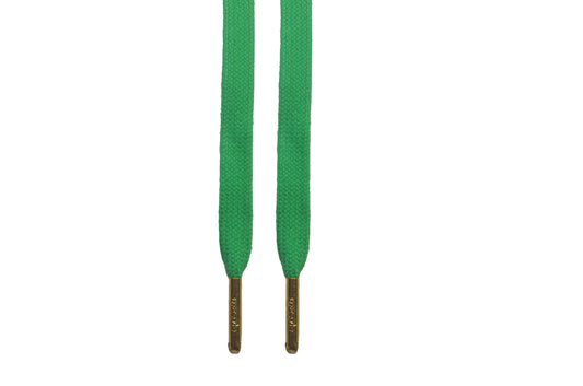 Green Slightly Waxed With Gold Tips Shoelaces